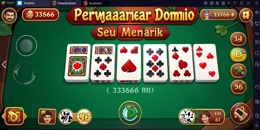 Tampilan gameplay Domino yang menarik dan interaktif dalam 333666.