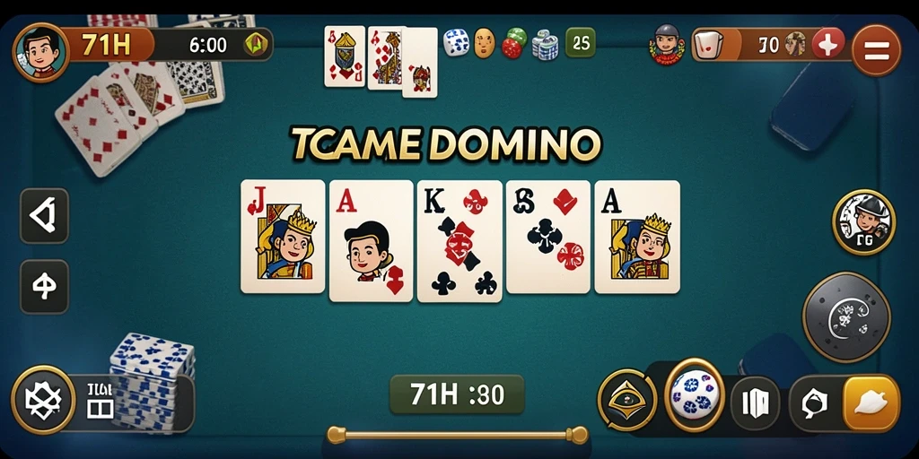 Tampilan gameplay Domino yang seru dan interaktif.