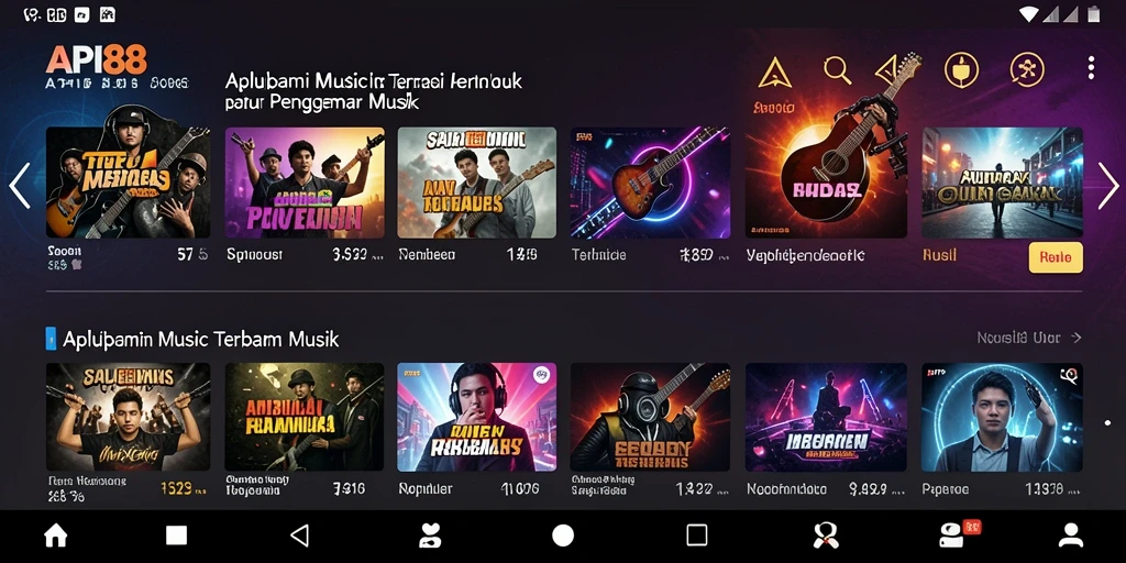 Tampilan utama API88 menampilkan berbagai pilihan musik menarik.