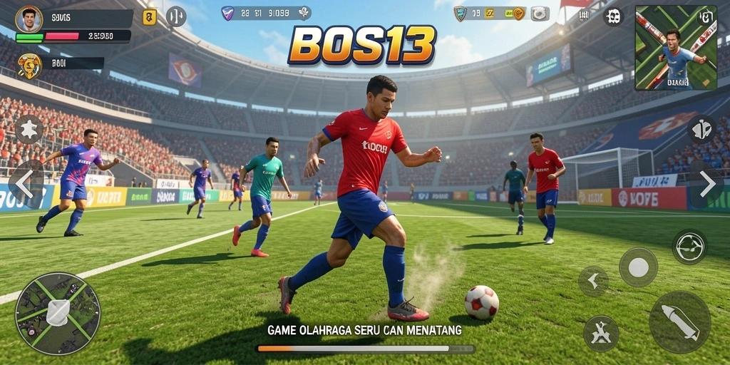 Tampilan gameplay olahraga yang seru dan interaktif.