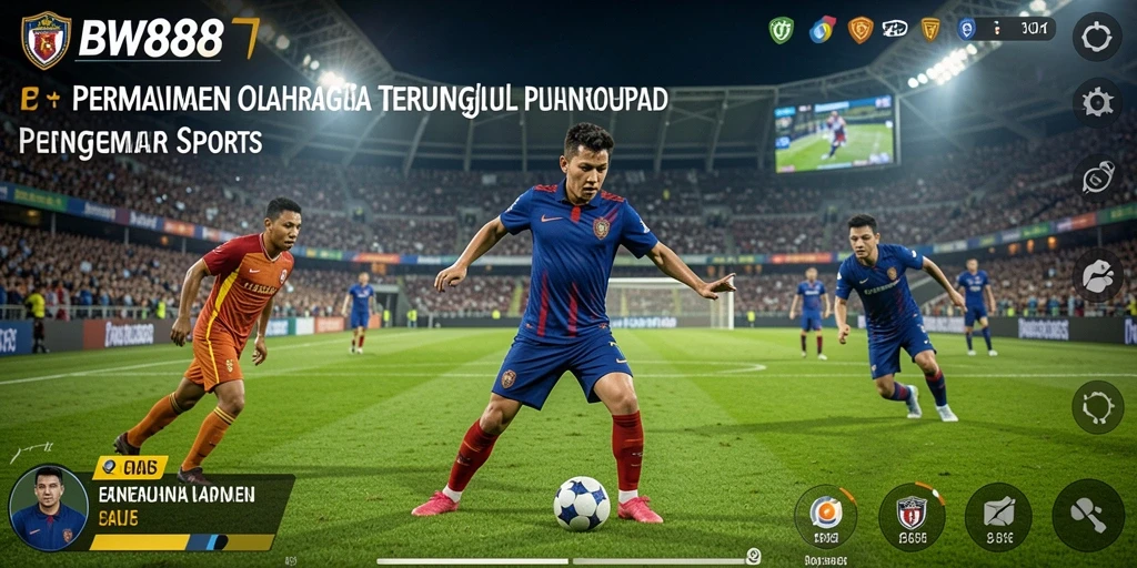 Screenshot BW888 menampilkan momen seru dalam permainan olahraga.