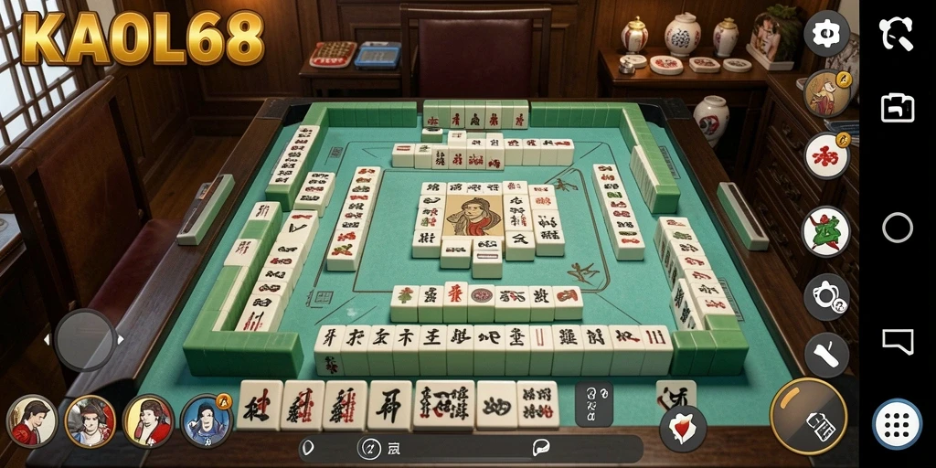 Screenshot gameplay KAOL68 yang menampilkan ubin Mahjong yang indah.