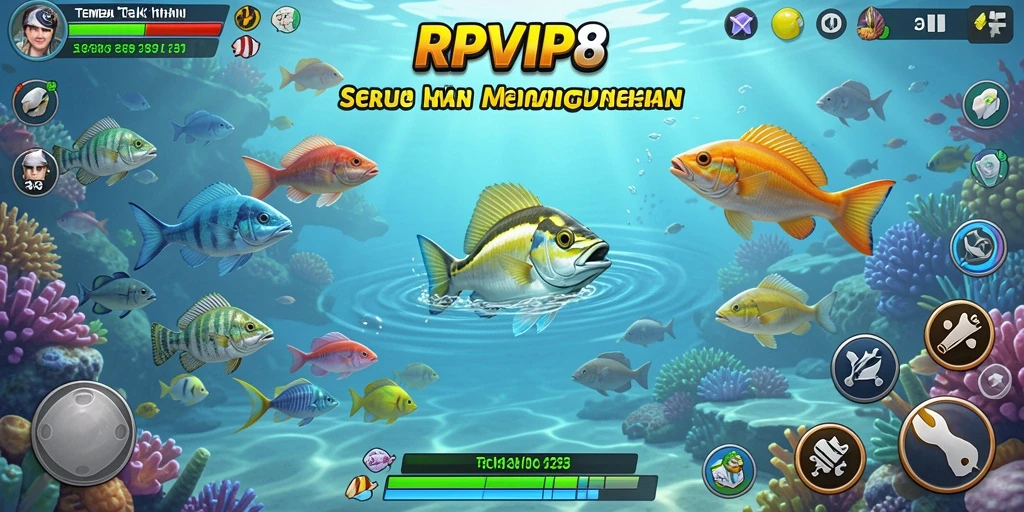Menampilkan gameplay seru dalam Tembak Ikan RPVIP8.