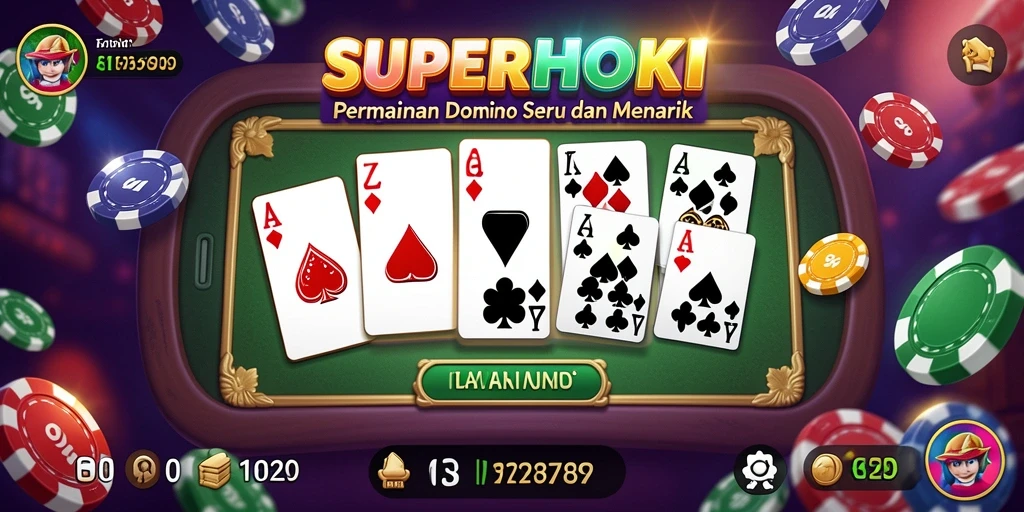 Tampilan gameplay seru Domino di SUPERHOKI.